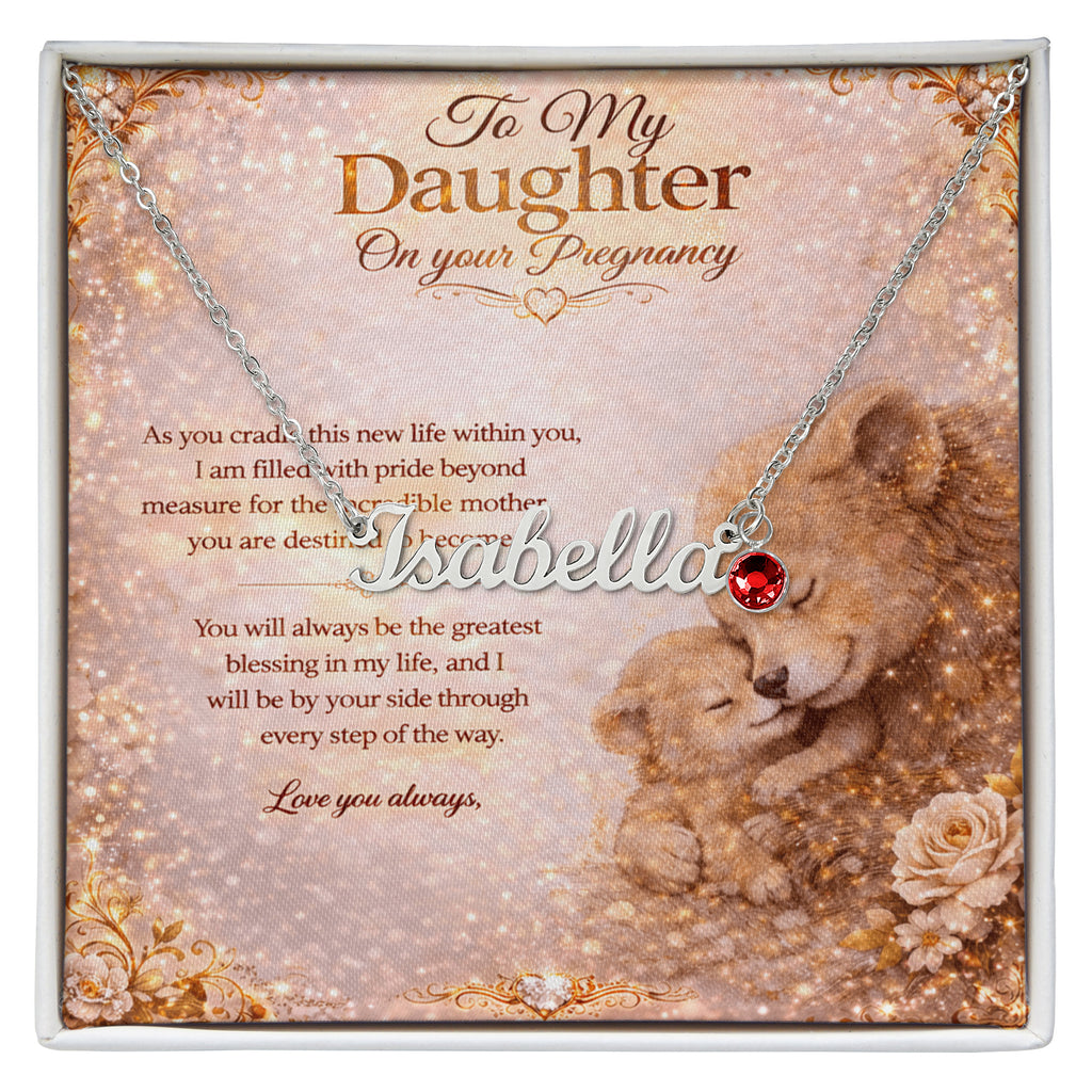 To My Loving Daughter's Pregnancy Customized Gift Necklace