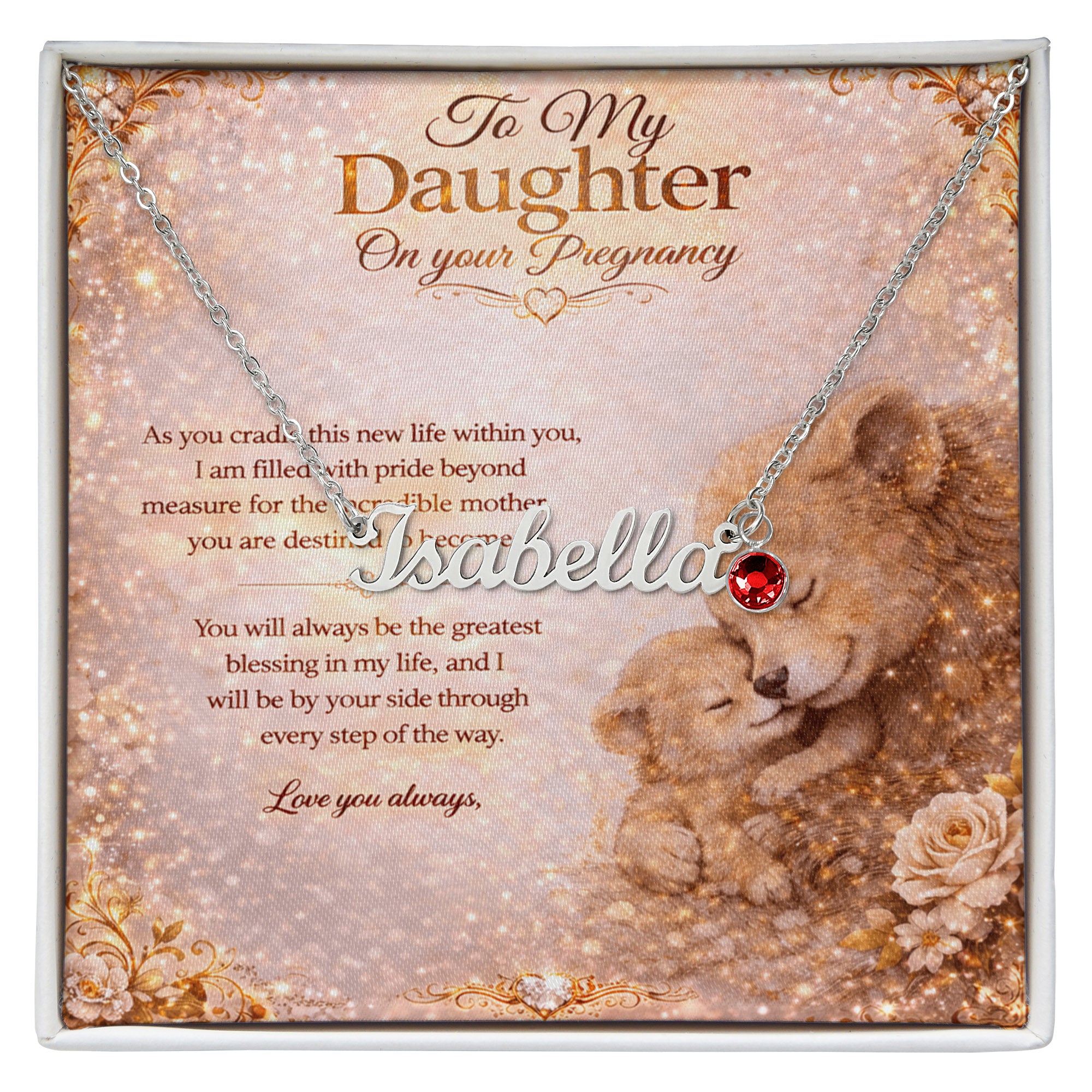 To My Loving Daughter's Pregnancy Customized Gift Necklace
