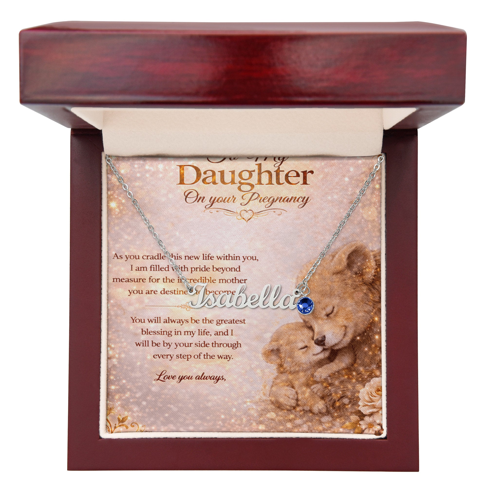 To My Loving Daughter's Pregnancy Customized Gift Necklace