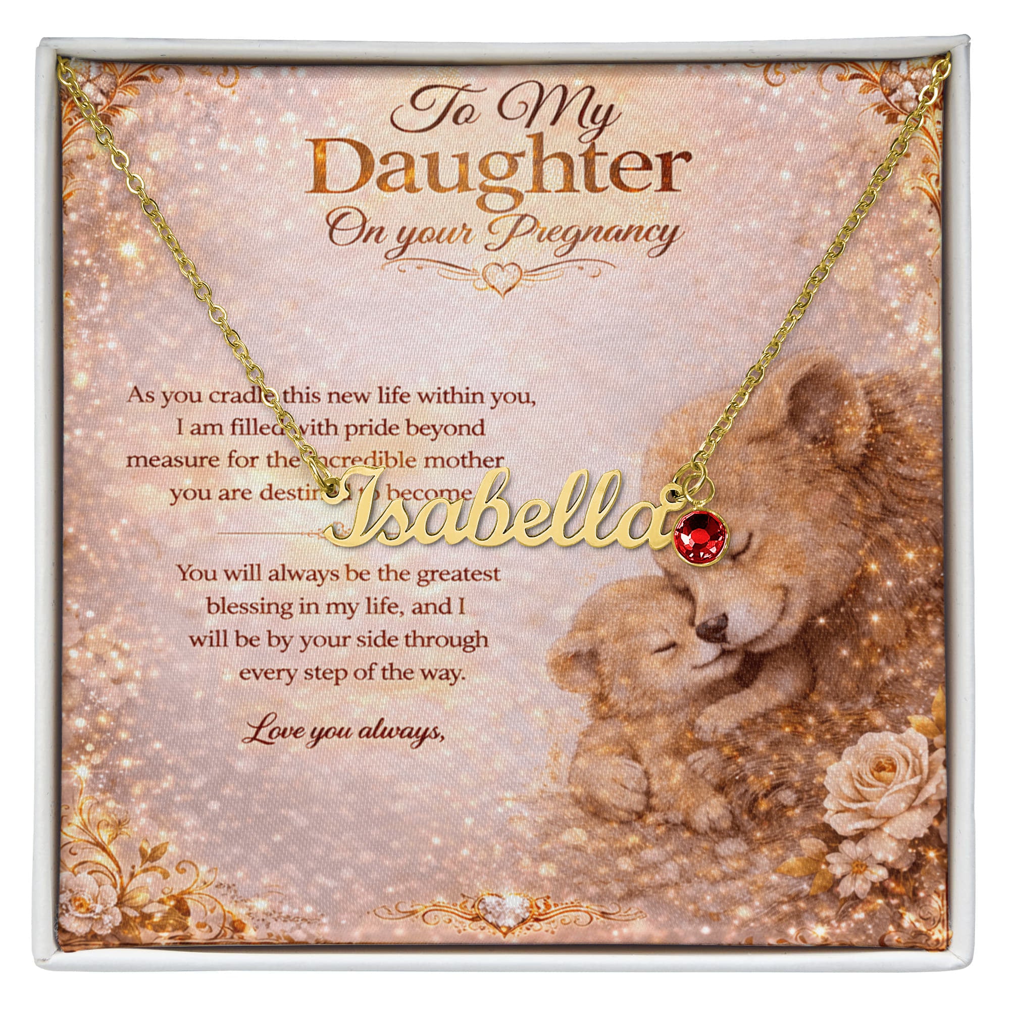 To My Loving Daughter's Pregnancy Customized Gift Necklace