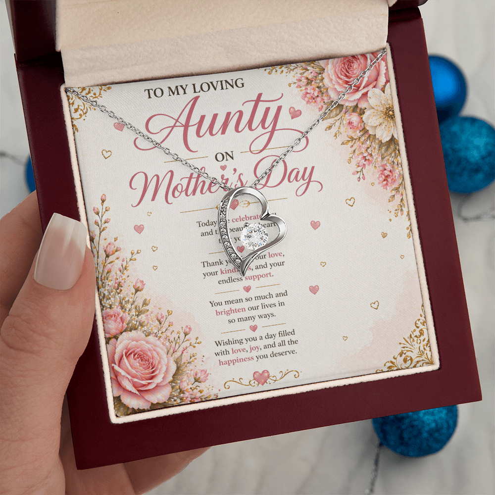 Happy Mother's Day Aunty Necklace Gift Set
