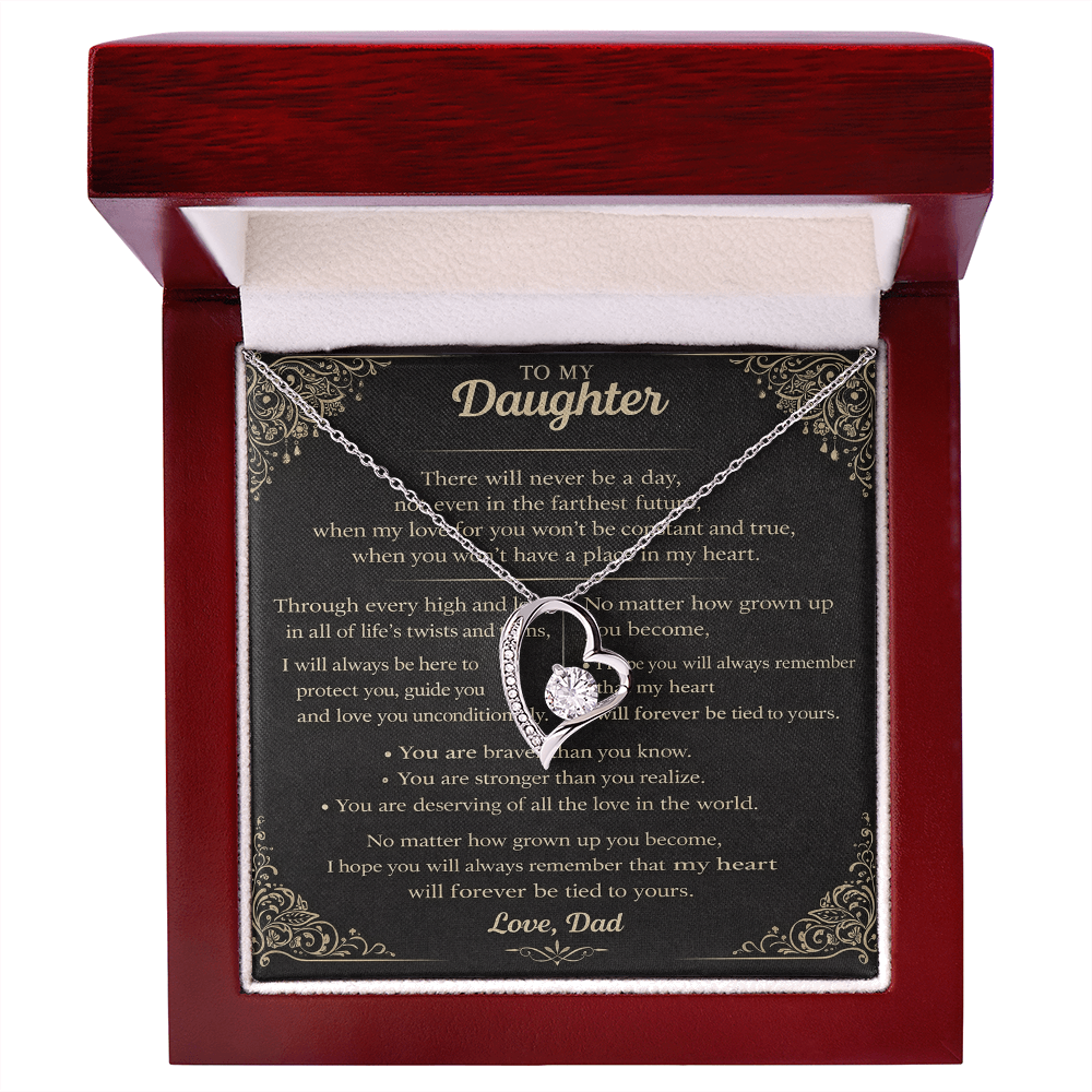 To My Precious Daughter – Heart Pendant Necklace Gift Set
