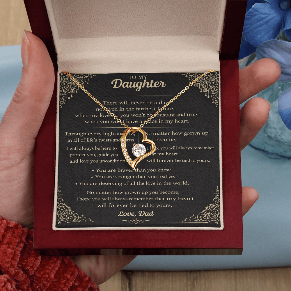 To My Precious Daughter – Heart Pendant Necklace Gift Set