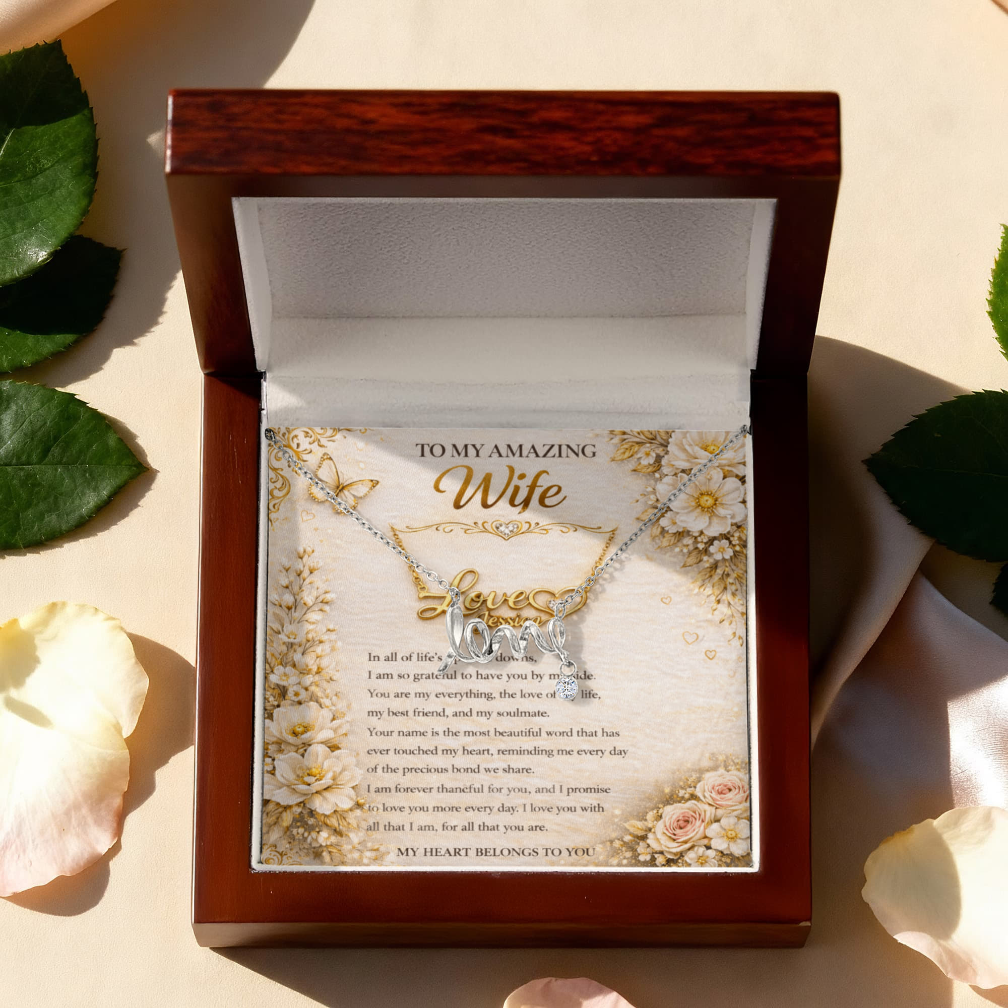 Signature Love Name Necklace To My Wife