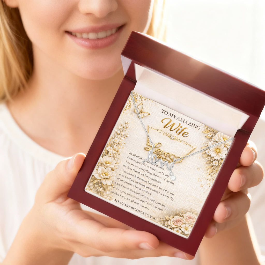 Signature Love Name Necklace To My Wife