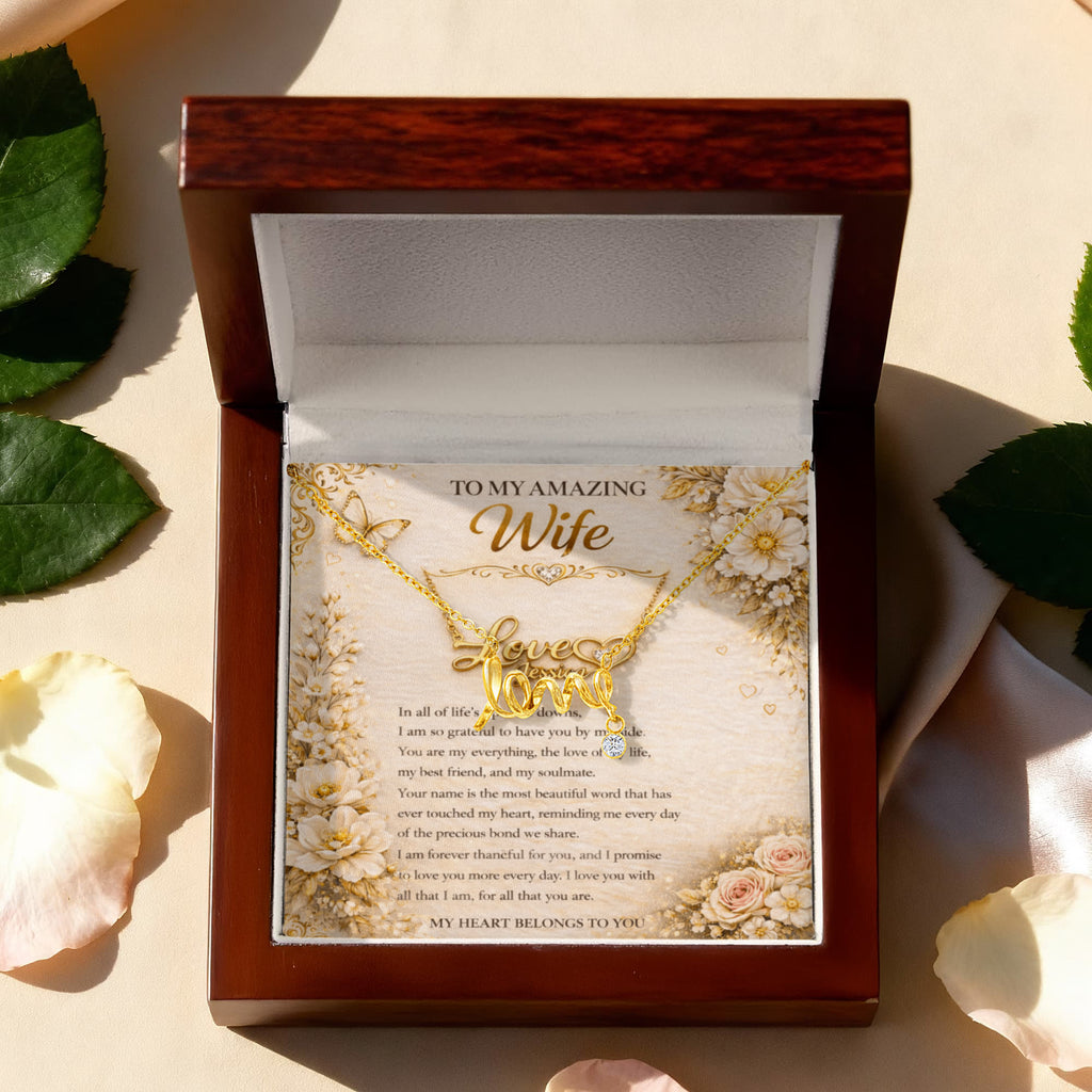 Signature Love Name Necklace To My Wife
