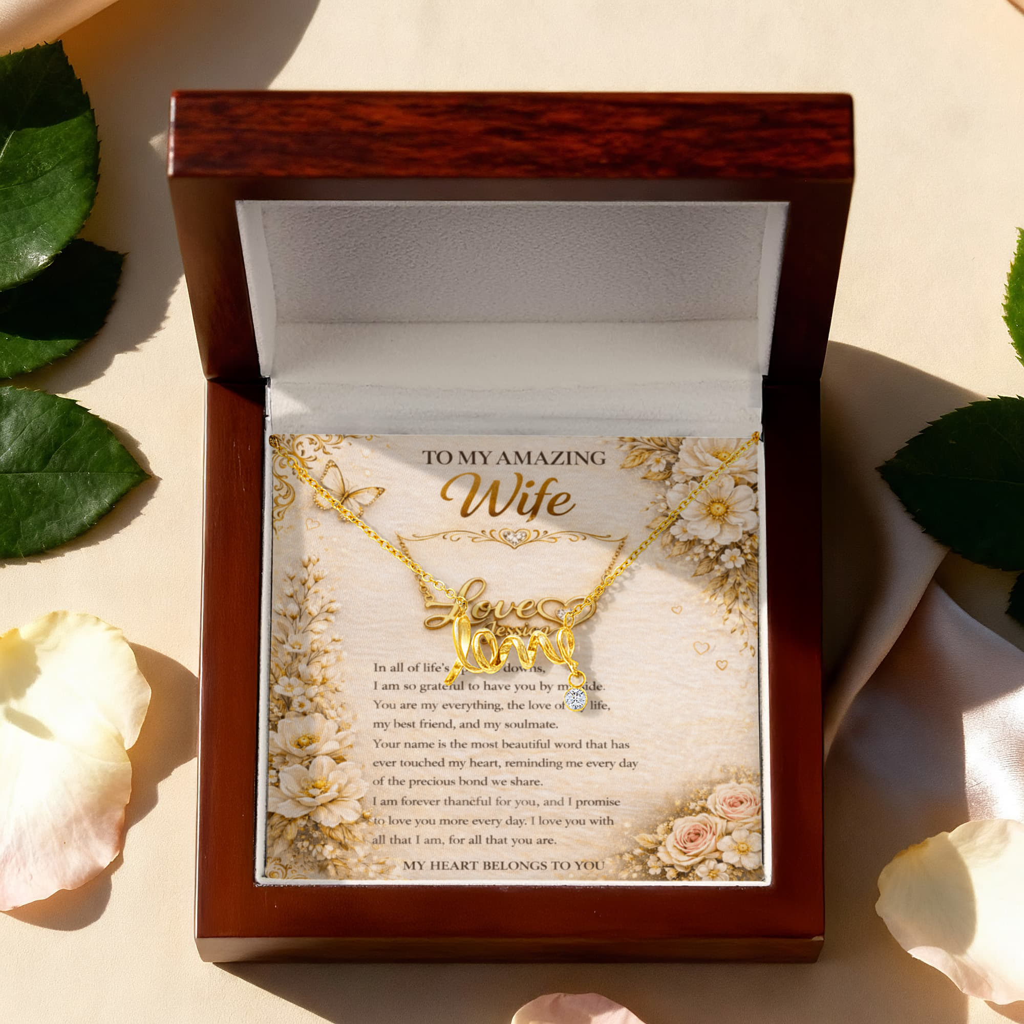 Signature Love Name Necklace To My Wife