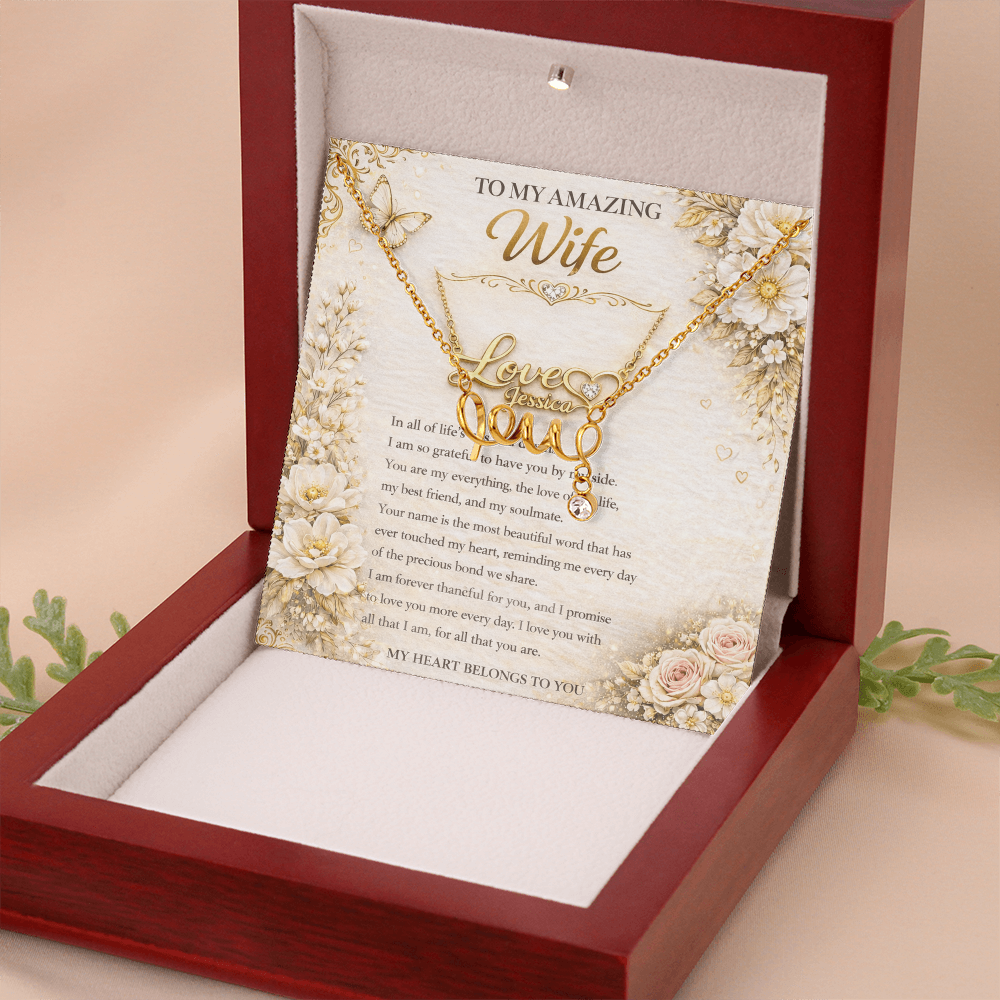 Signature Love Name Necklace To My Wife