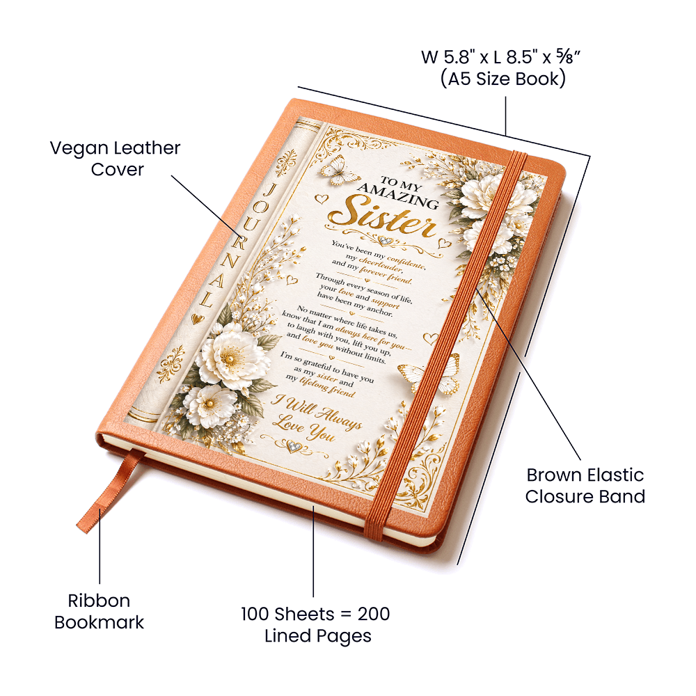 Elegant Sister Journal With Floral Accents