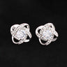 Love Knot Stud Earrings – 14k White Gold CZ
