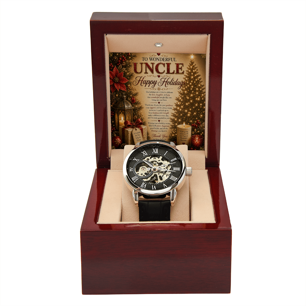 Luxurious Holidays Wishes Card For My Beloved Uncle Gift Set