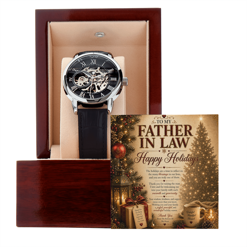 Elegant Holidays Greeting For Father-In-Law Gift Set