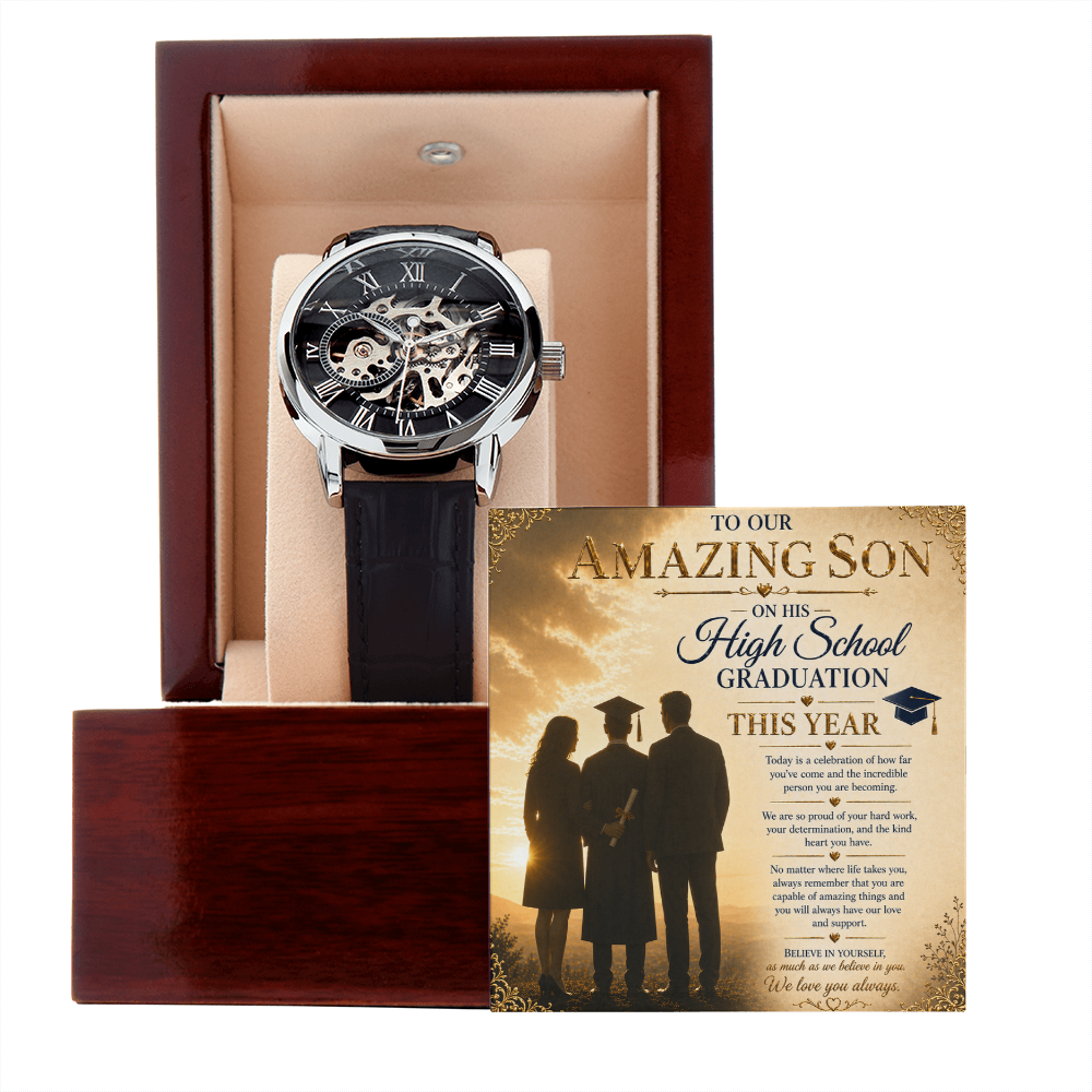 To Our Son High School Graduation Open Watch Gift Set