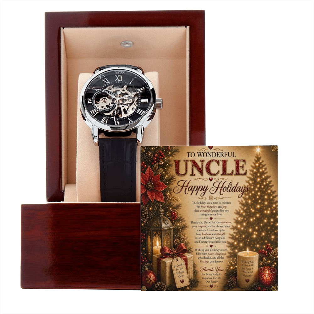 Luxurious Holidays Wishes Card For My Beloved Uncle Gift Set
