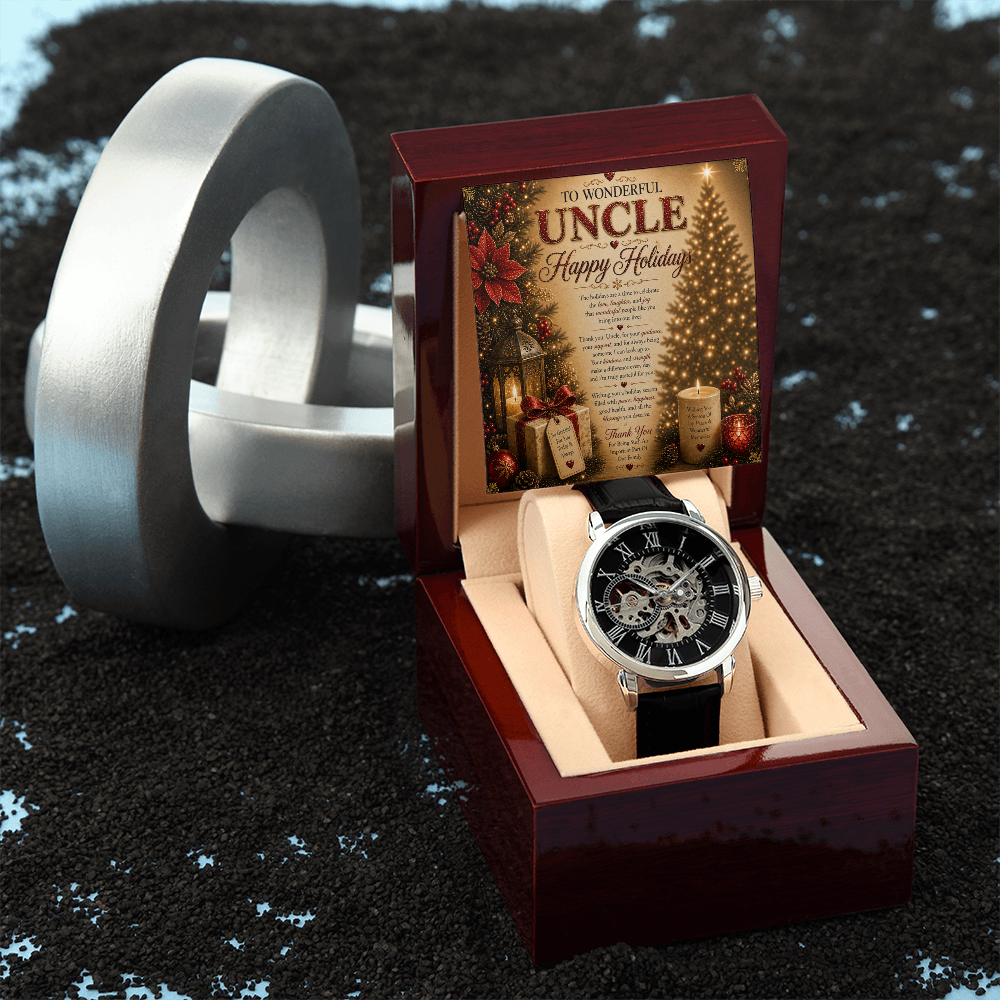 Luxurious Holidays Wishes Card For My Beloved Uncle Gift Set
