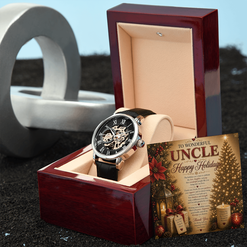 Luxurious Holidays Wishes Card For My Beloved Uncle Gift Set