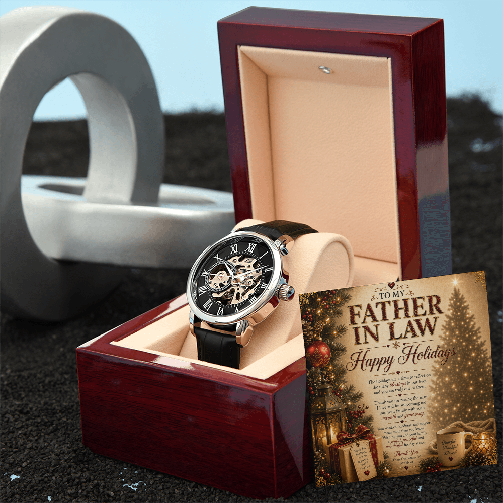 Elegant Holidays Greeting For Father-In-Law Gift Set