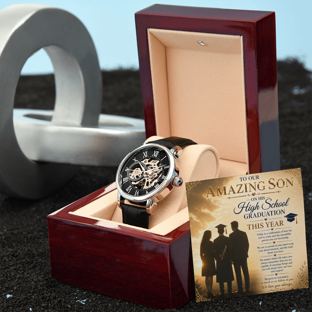 To Our Son High School Graduation Open Watch Gift Set