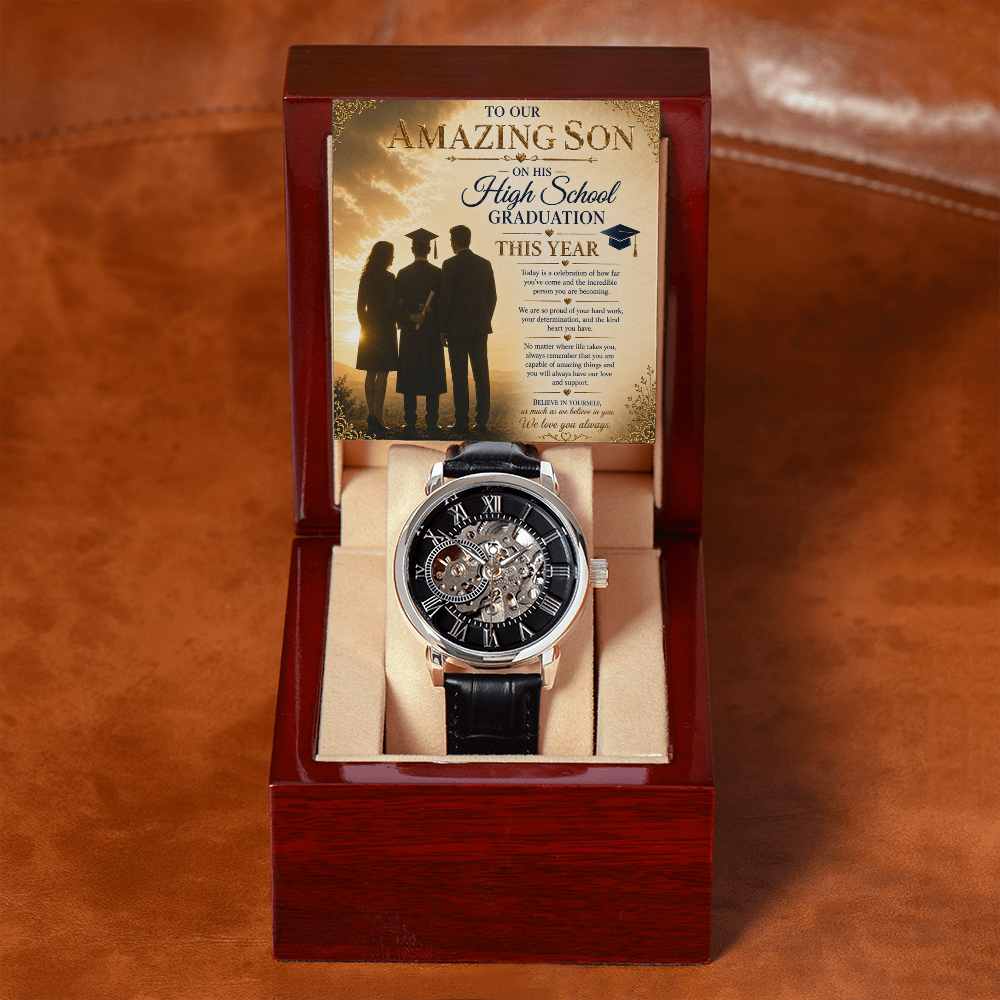 To Our Son High School Graduation Open Watch Gift Set