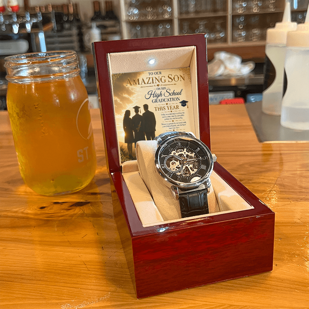 To Our Son High School Graduation Open Watch Gift Set
