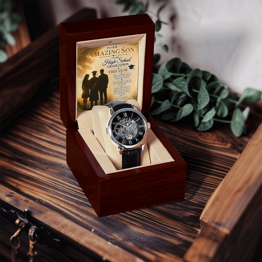 To Our Son High School Graduation Open Watch Gift Set