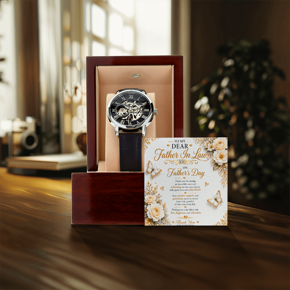 Splendor Father's Day Wishes Card For My Father-In-Law Gift Set