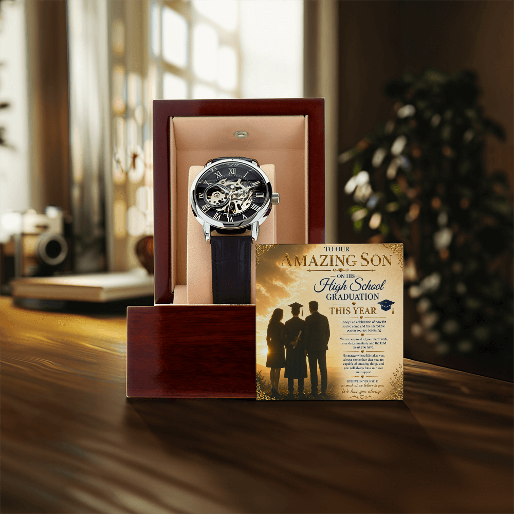 To Our Son High School Graduation Open Watch Gift Set