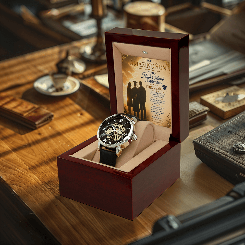 To Our Son High School Graduation Open Watch Gift Set
