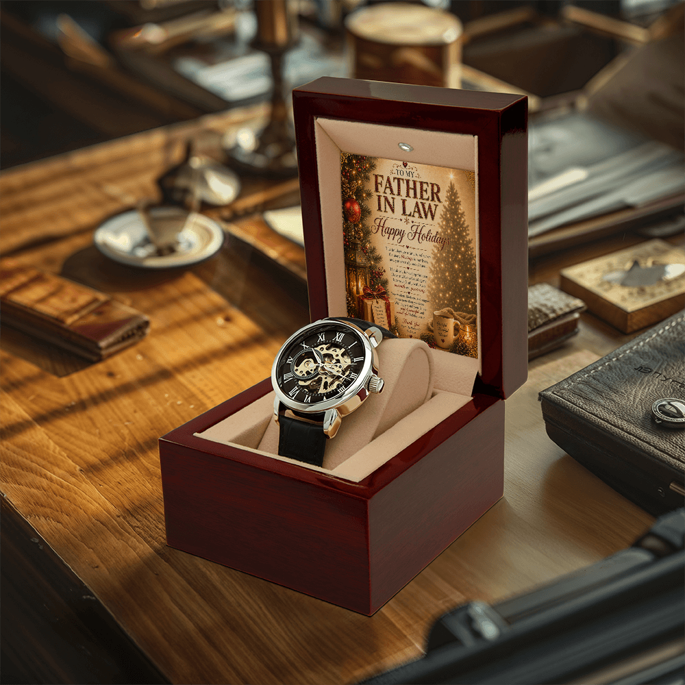 Elegant Holidays Greeting For Father-In-Law Gift Set