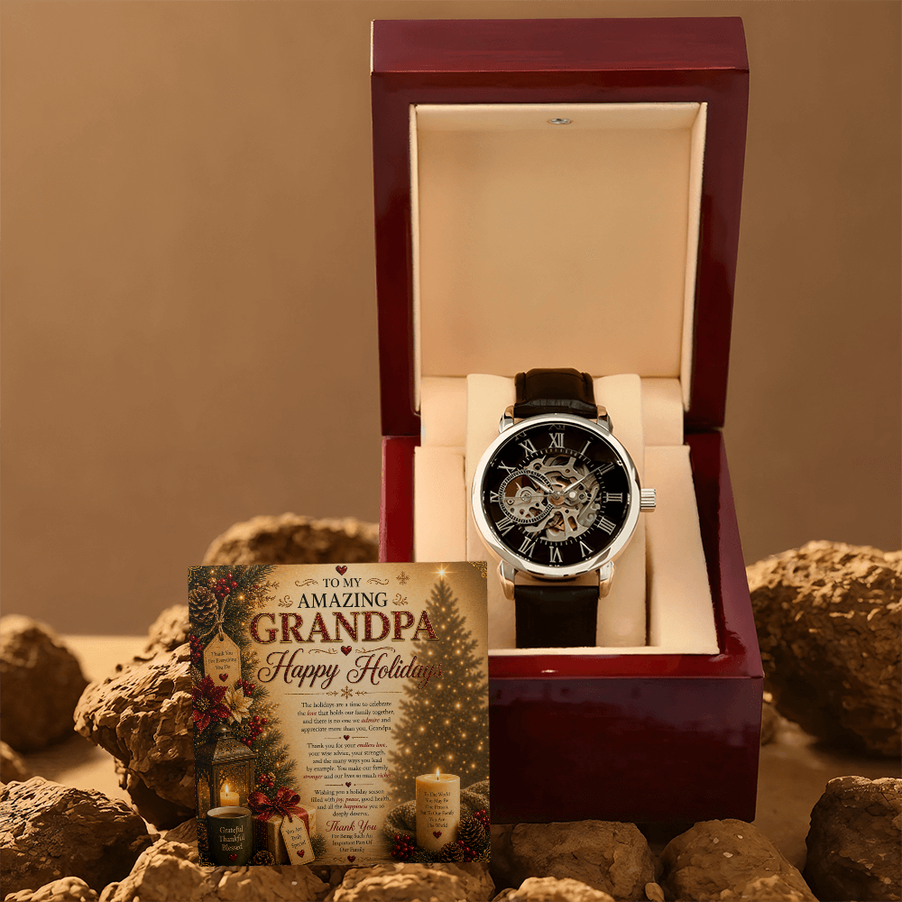 Luxurious & Spectacular Holidays Greeting For Grandpa Gift Set
