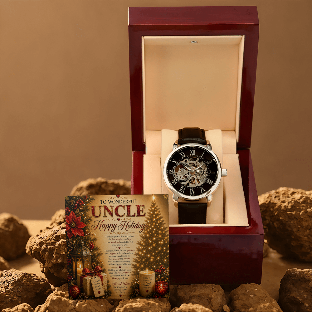 Luxurious Holidays Wishes Card For My Beloved Uncle Gift Set