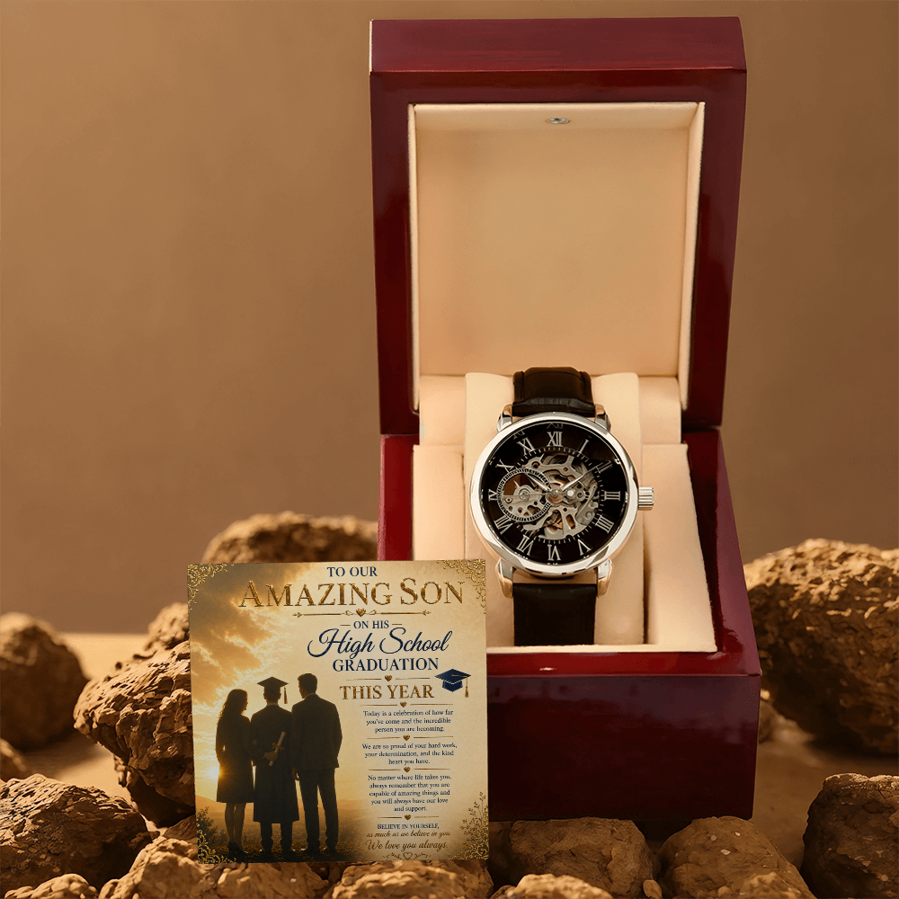 To Our Son High School Graduation Open Watch Gift Set
