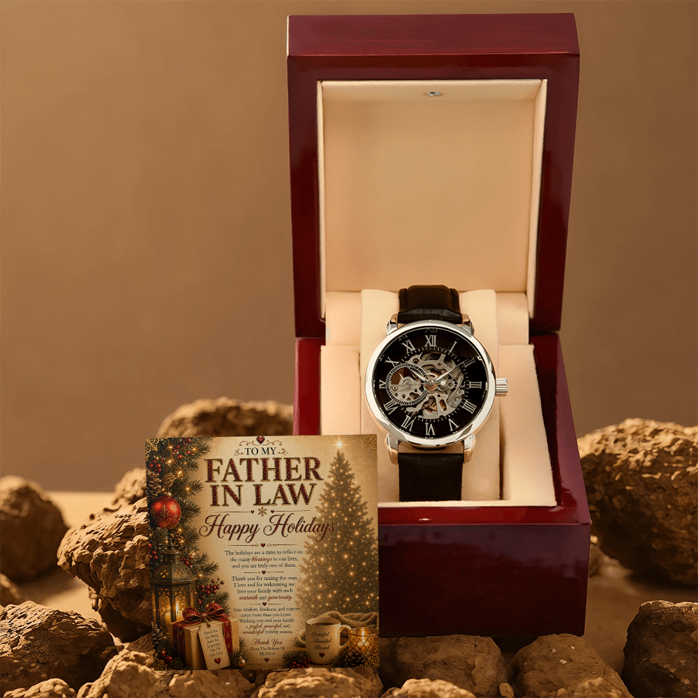 Elegant Holidays Greeting For Father-In-Law Gift Set
