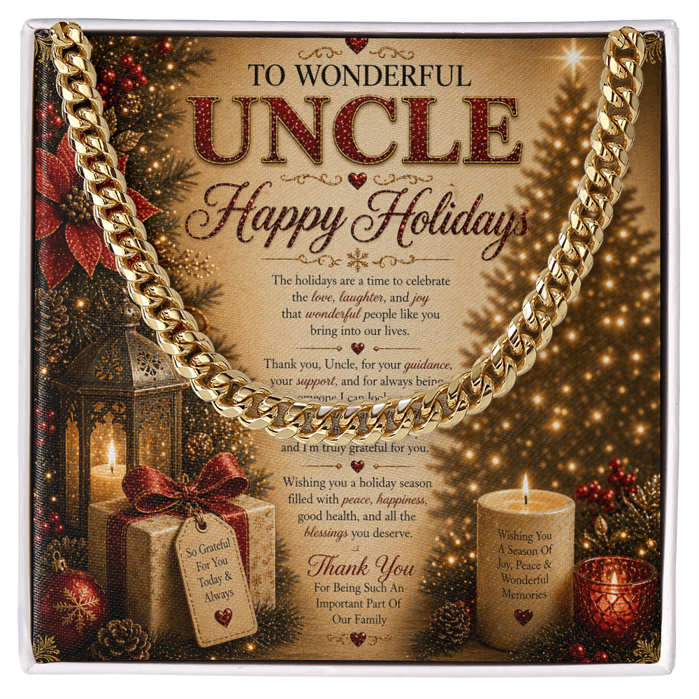 Warm Holidays Wishes Card For My Beloved Uncle Gift Set
