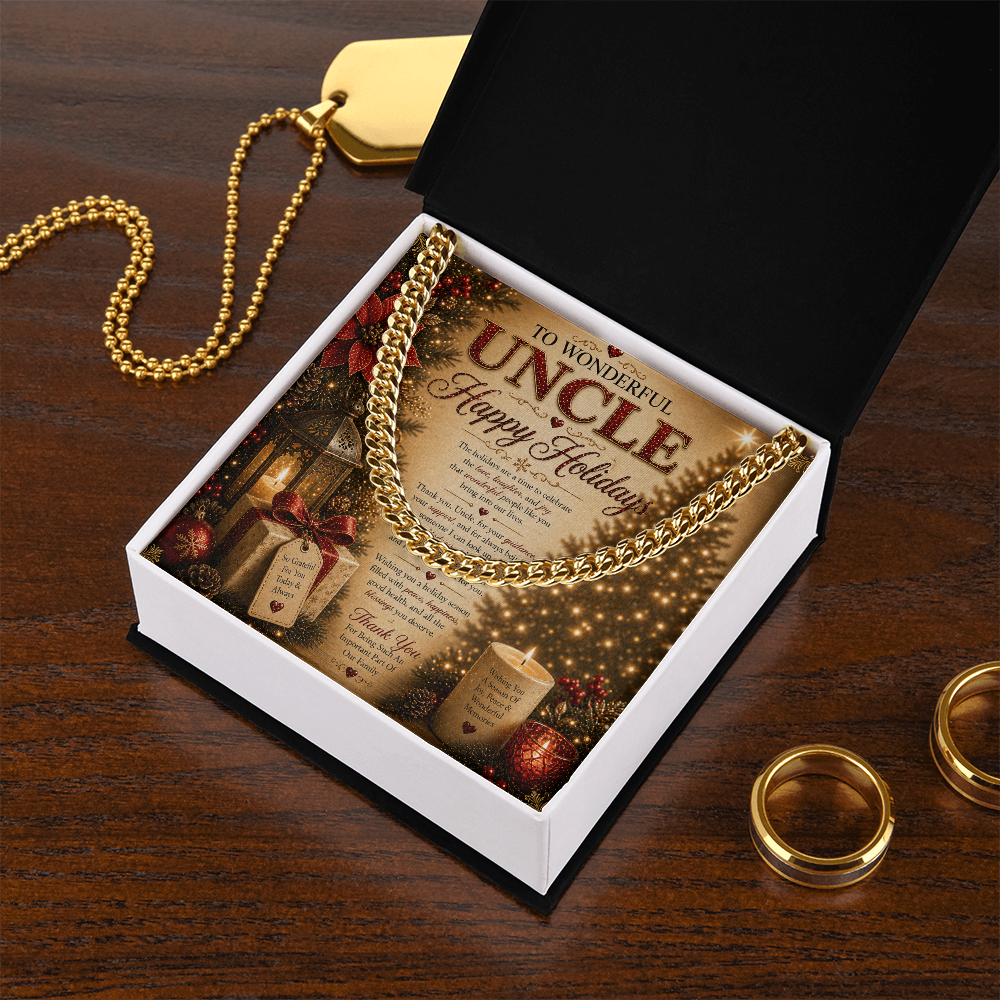 Warm Holidays Wishes Card For My Beloved Uncle Gift Set