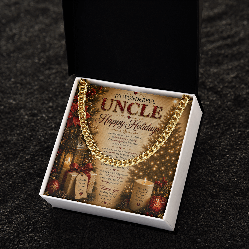 Warm Holidays Wishes Card For My Beloved Uncle Gift Set