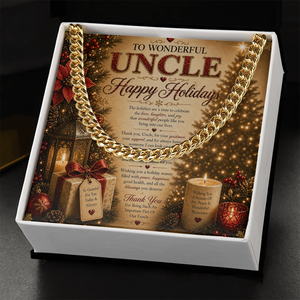 Warm Holidays Wishes Card For My Beloved Uncle Gift Set