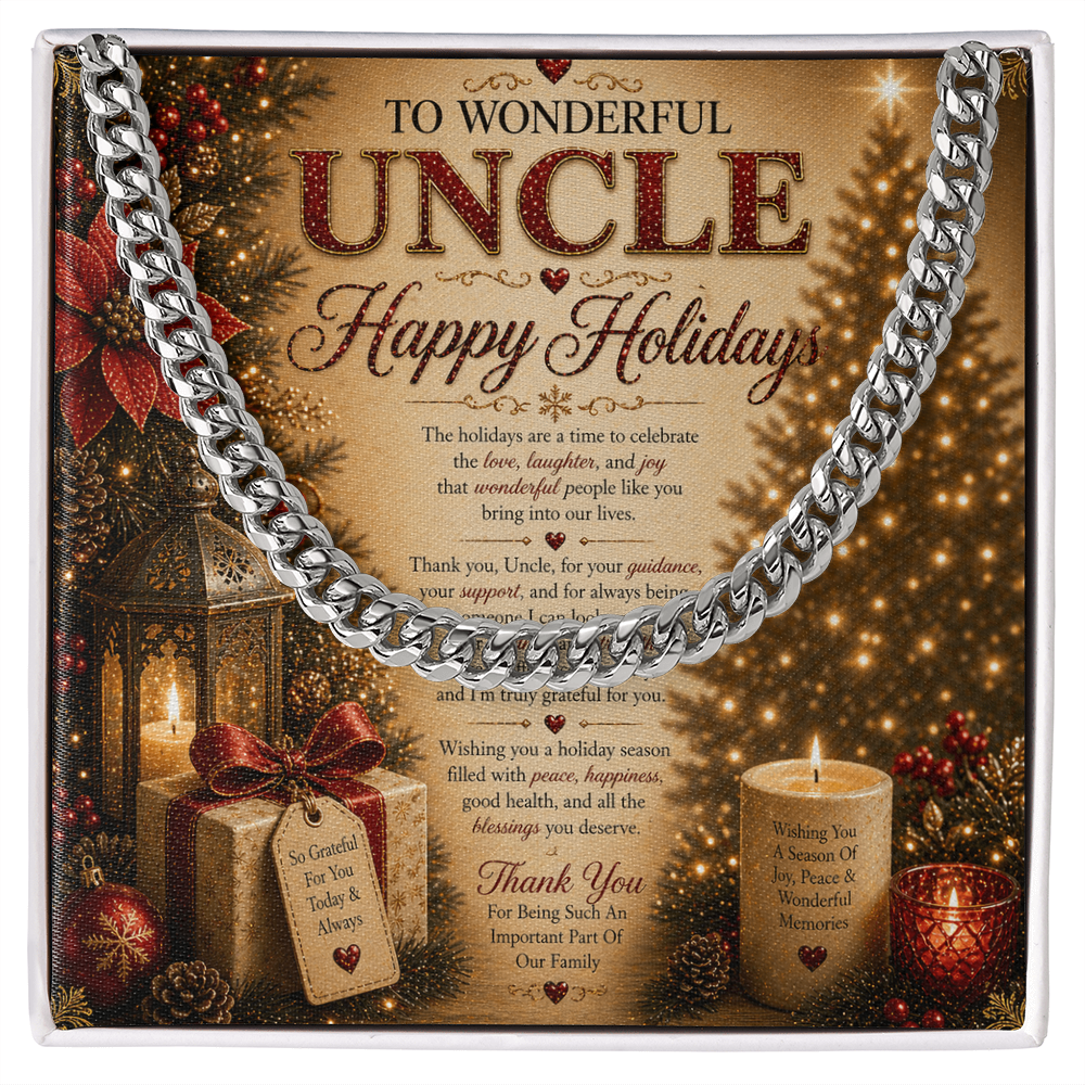 Warm Holidays Wishes Card For My Beloved Uncle Gift Set