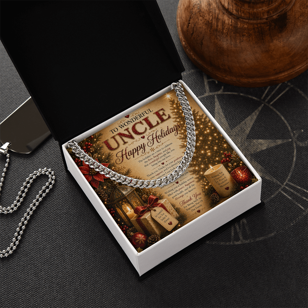 Warm Holidays Wishes Card For My Beloved Uncle Gift Set