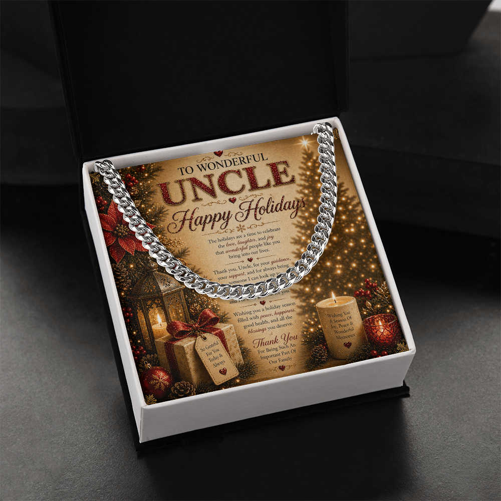 Warm Holidays Wishes Card For My Beloved Uncle Gift Set