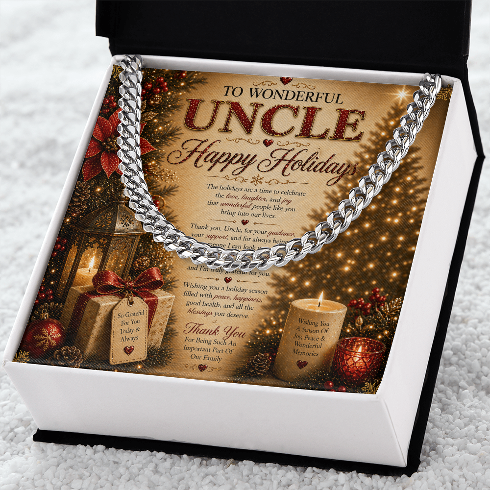 Warm Holidays Wishes Card For My Beloved Uncle Gift Set