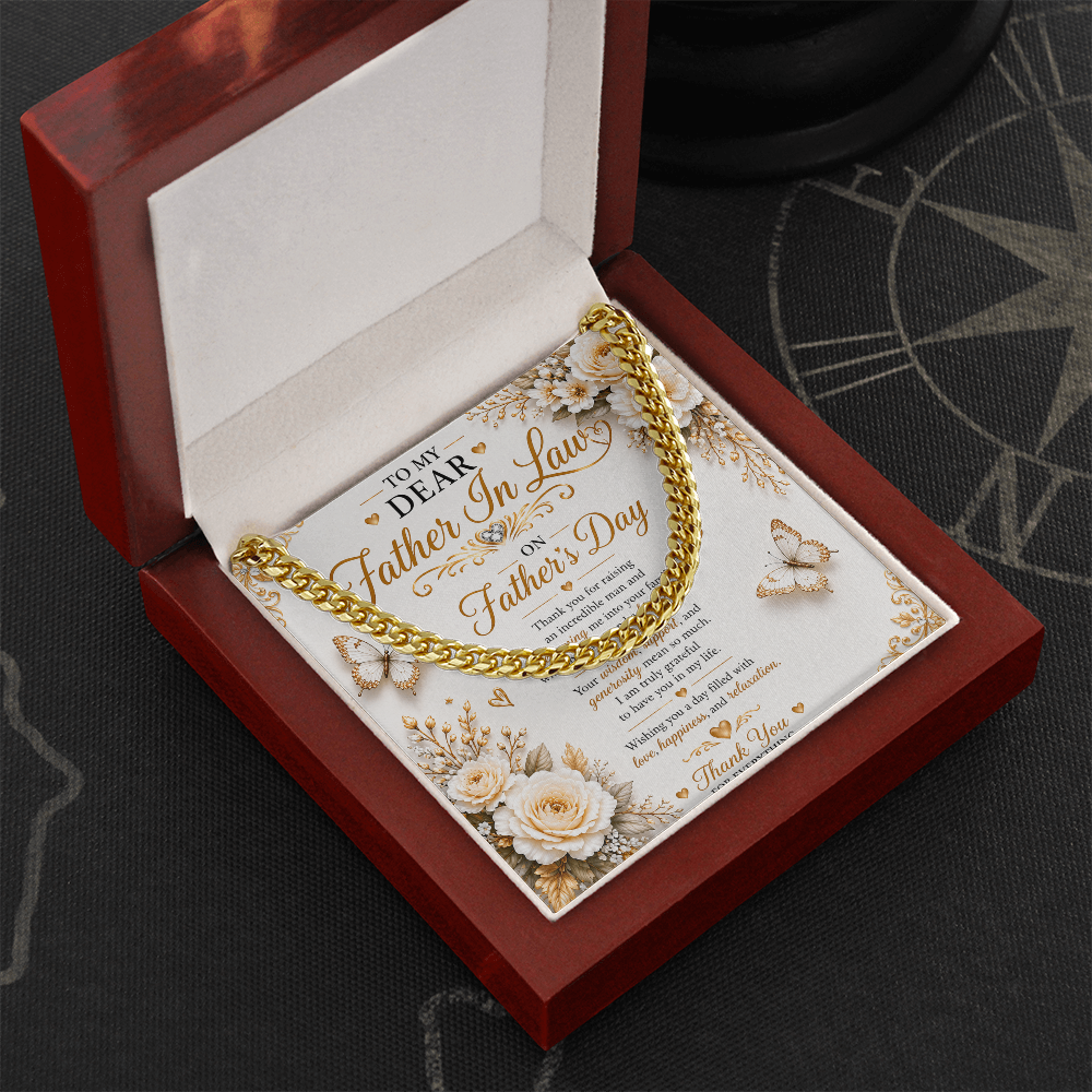 Elegant Father's Day Appreciation Card For My Father-In-Law Gift Set