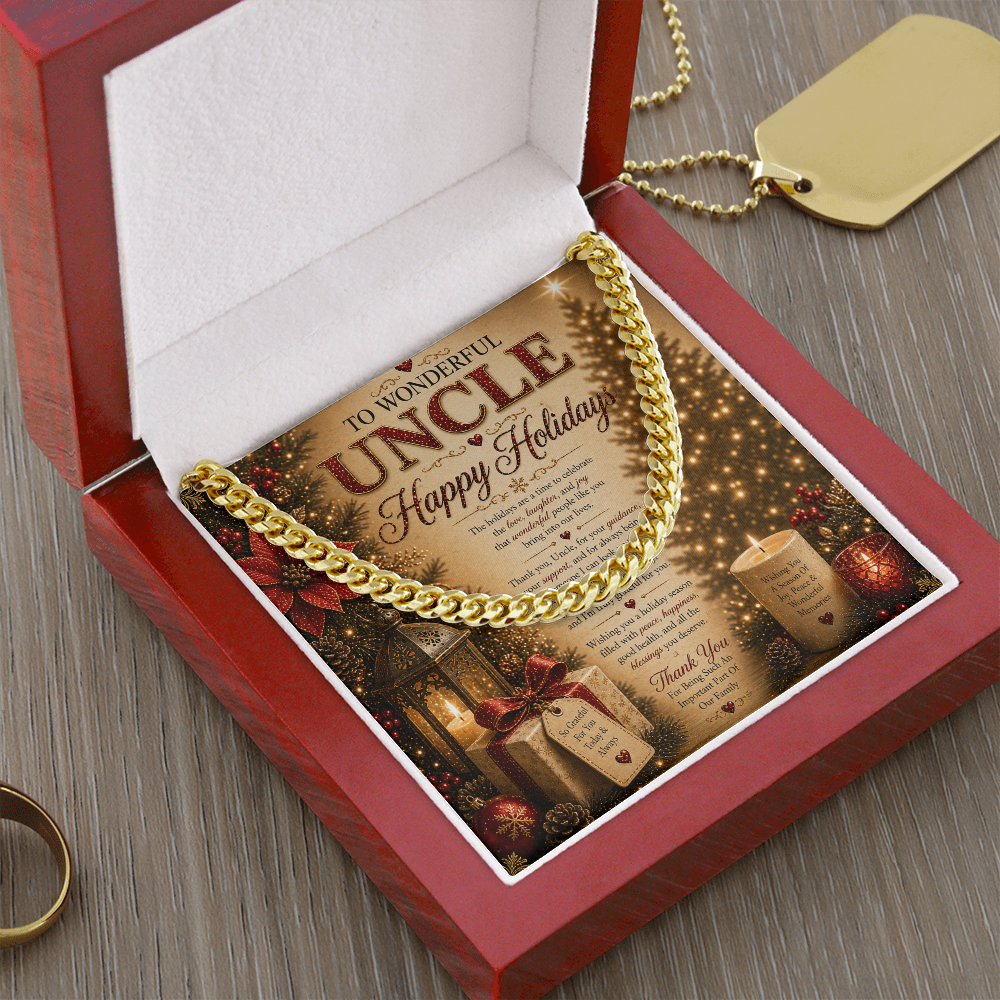 Warm Holidays Wishes Card For My Beloved Uncle Gift Set