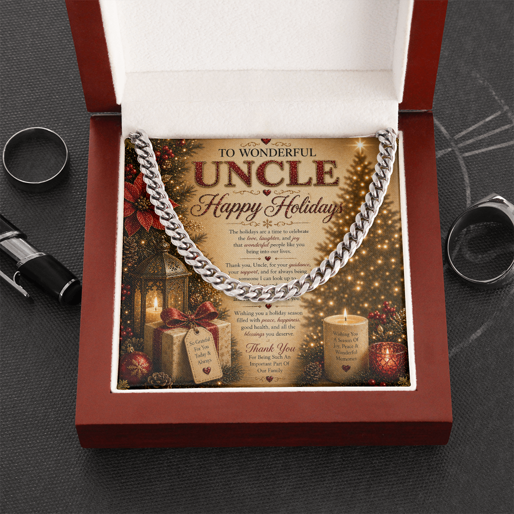 Warm Holidays Wishes Card For My Beloved Uncle Gift Set
