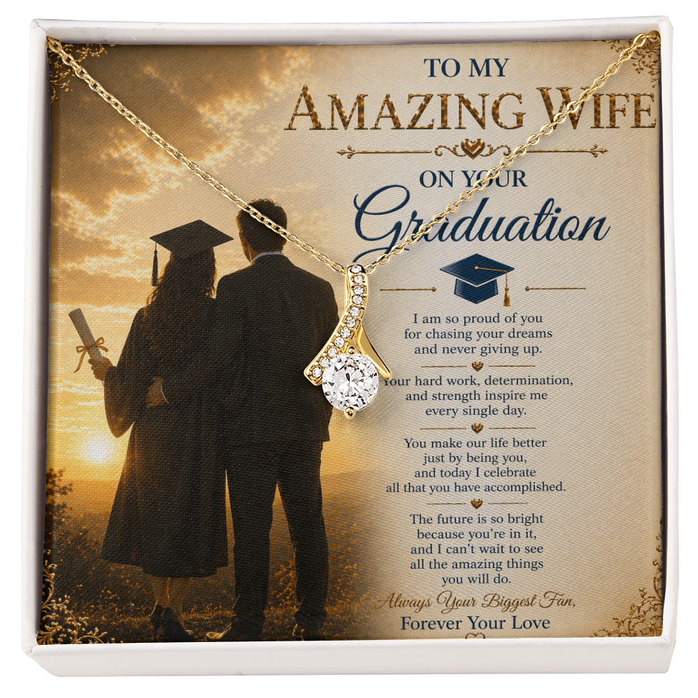 For My Beautiful Wife Graduation Necklace Gift Set