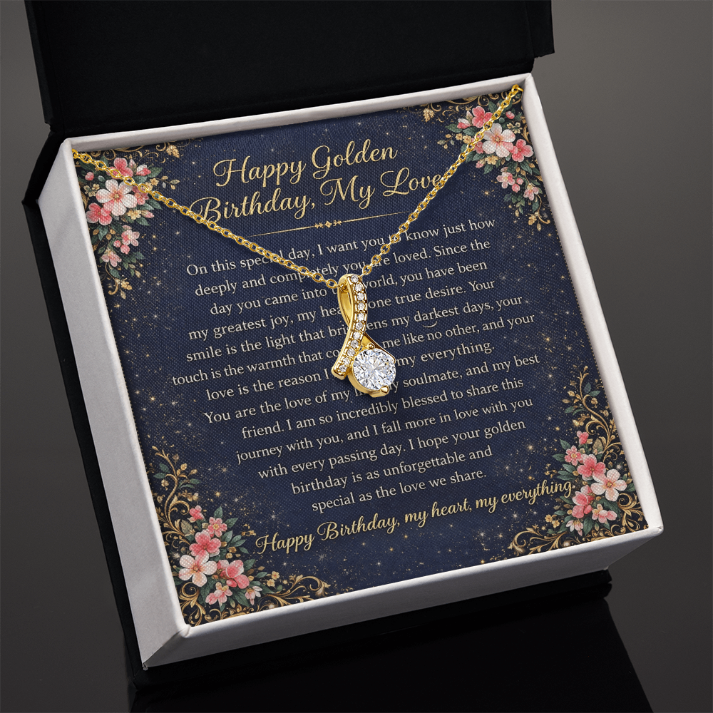 Happy Golden Birthday to My Lovely Spouse – Necklace Gift Set