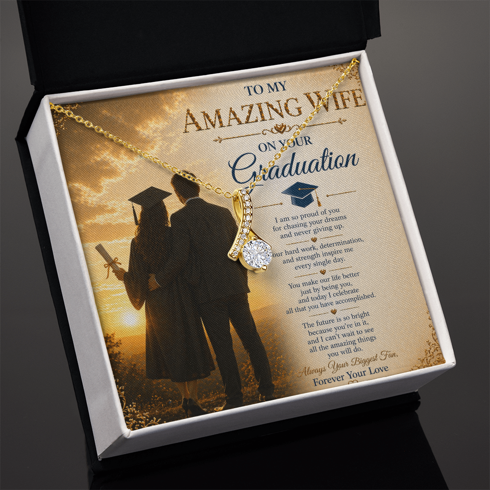 For My Beautiful Wife Graduation Necklace Gift Set