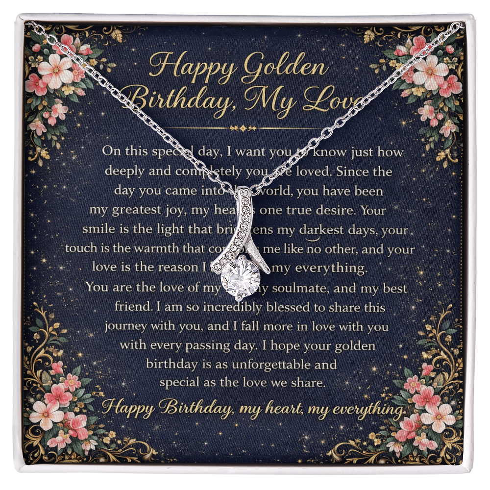 Happy Golden Birthday to My Lovely Spouse – Necklace Gift Set