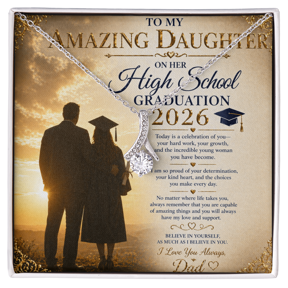For My Daughter's High School Graduation Necklace  Gift Set