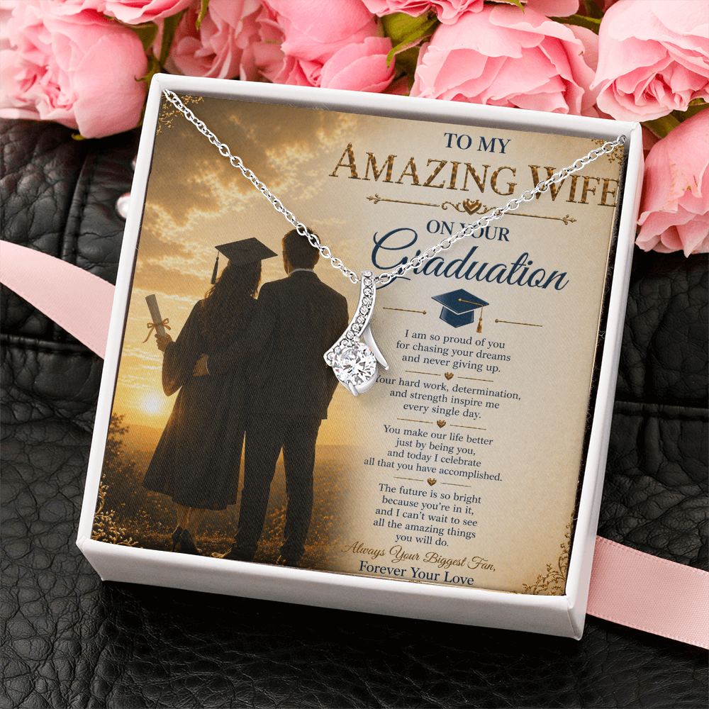 For My Beautiful Wife Graduation Necklace Gift Set